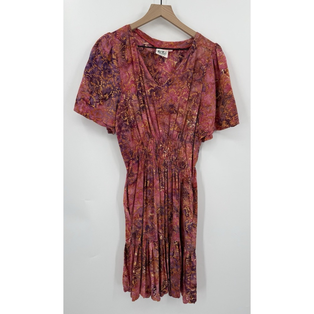 Go Fish Dress Women Large Pink Hand Made Art To Wear Pockets Vacation Boho